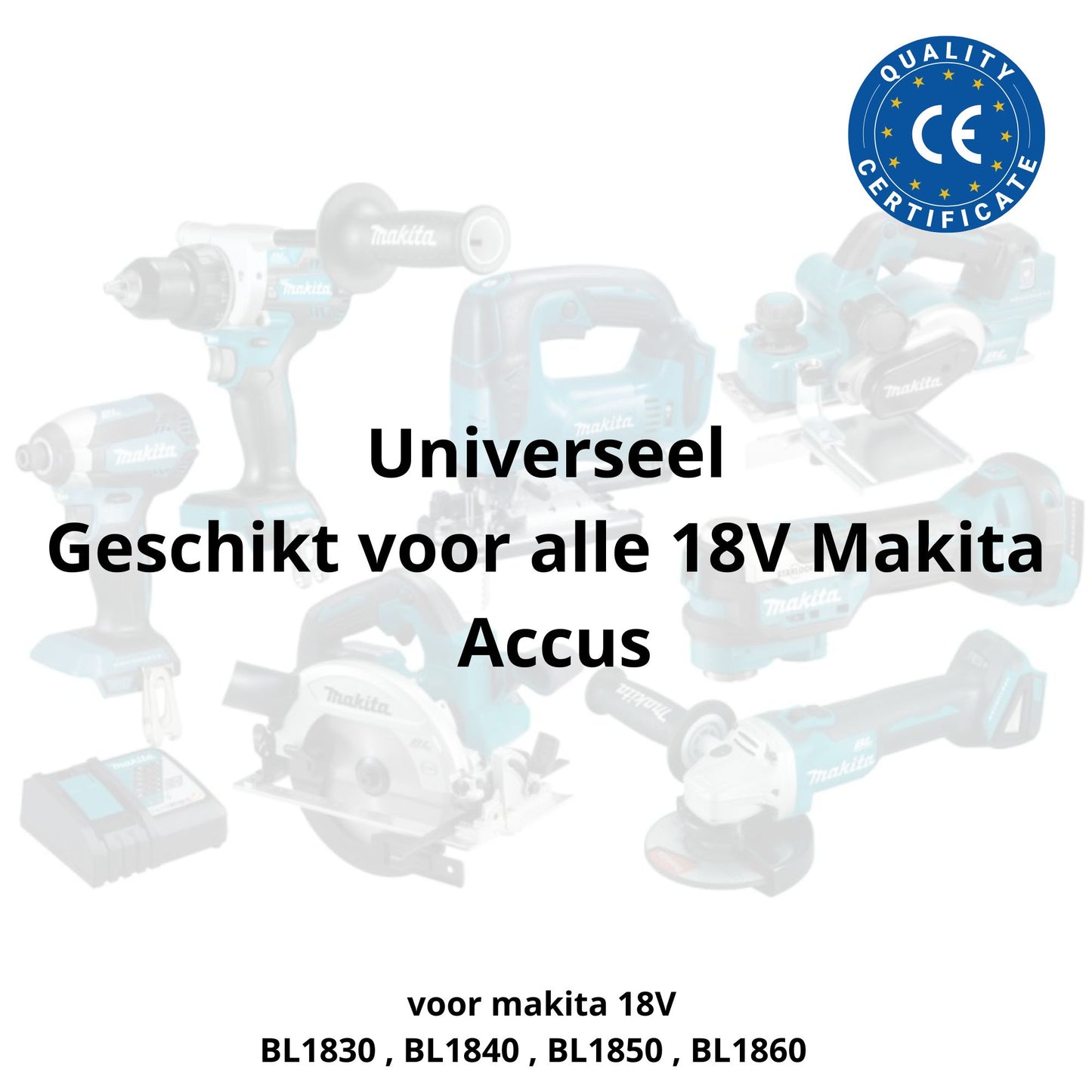 MAKR 2x 18V 5.0Ah Accu & Oplader voor Makita | LED-Display | Li-Ion Batterij | SET