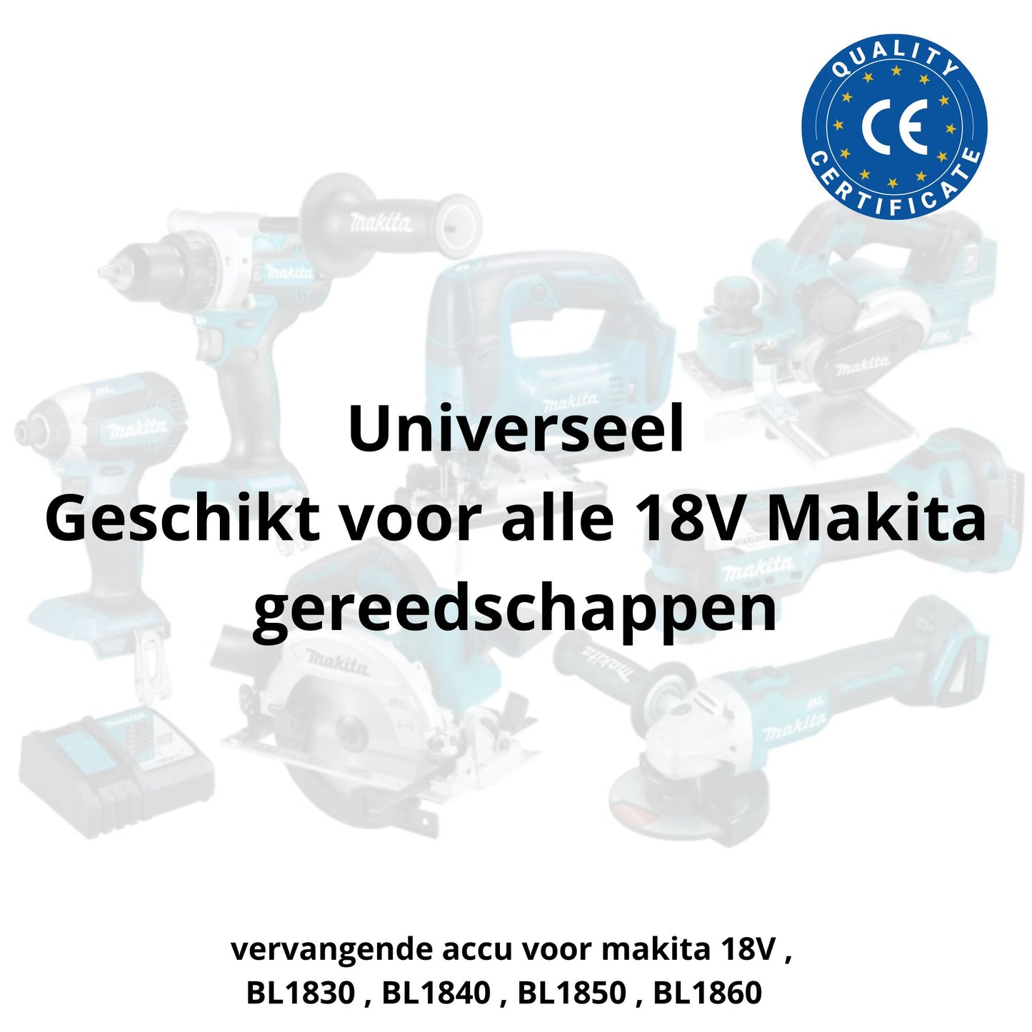 MAKR 2x 18V 5.0Ah Accu & Oplader voor Makita | LED-Display | Li-Ion Batterij | SET