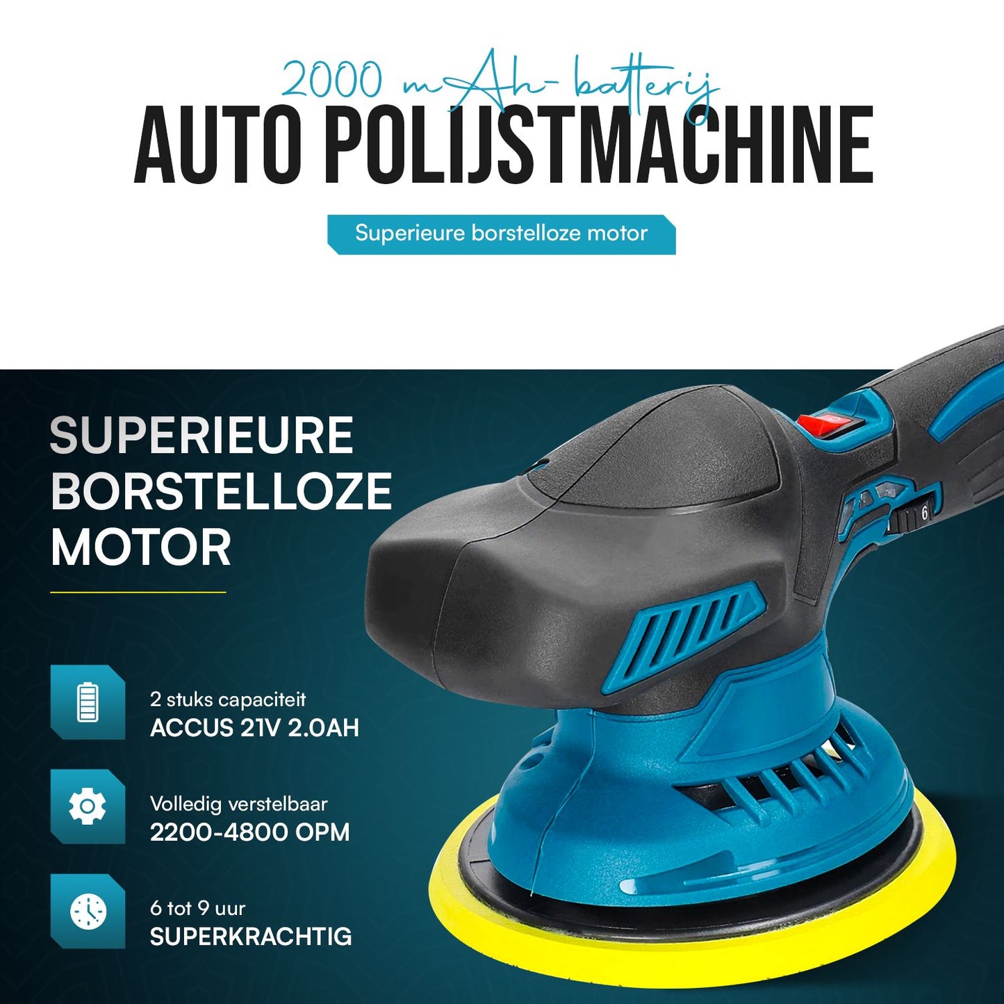 Polisseuse MAKR | 2 Batteries 21V + Kit d'accessoires complet