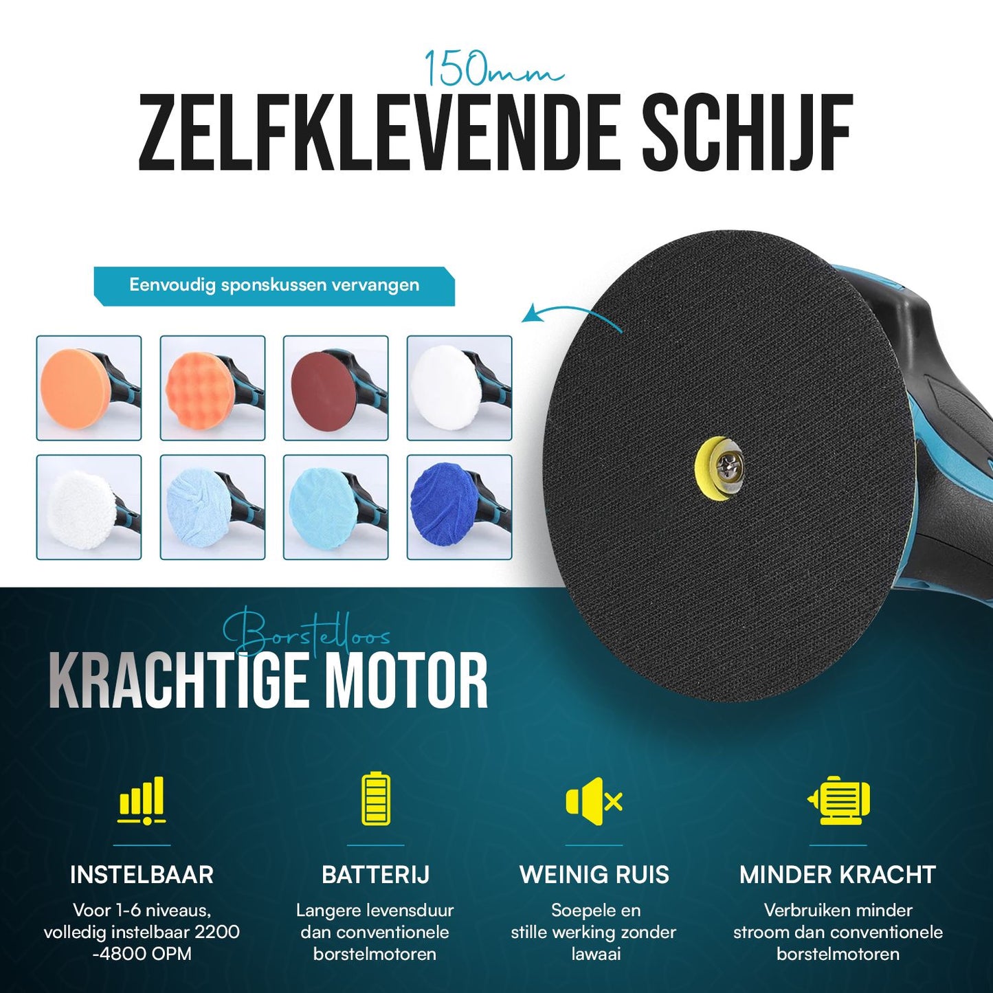 Polisseuse MAKR | 2 Batteries 21V + Kit d'accessoires complet