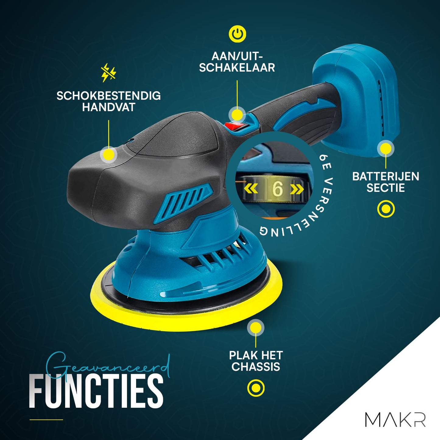 Polisseuse MAKR | 2 Batteries 21V + Kit d'accessoires complet