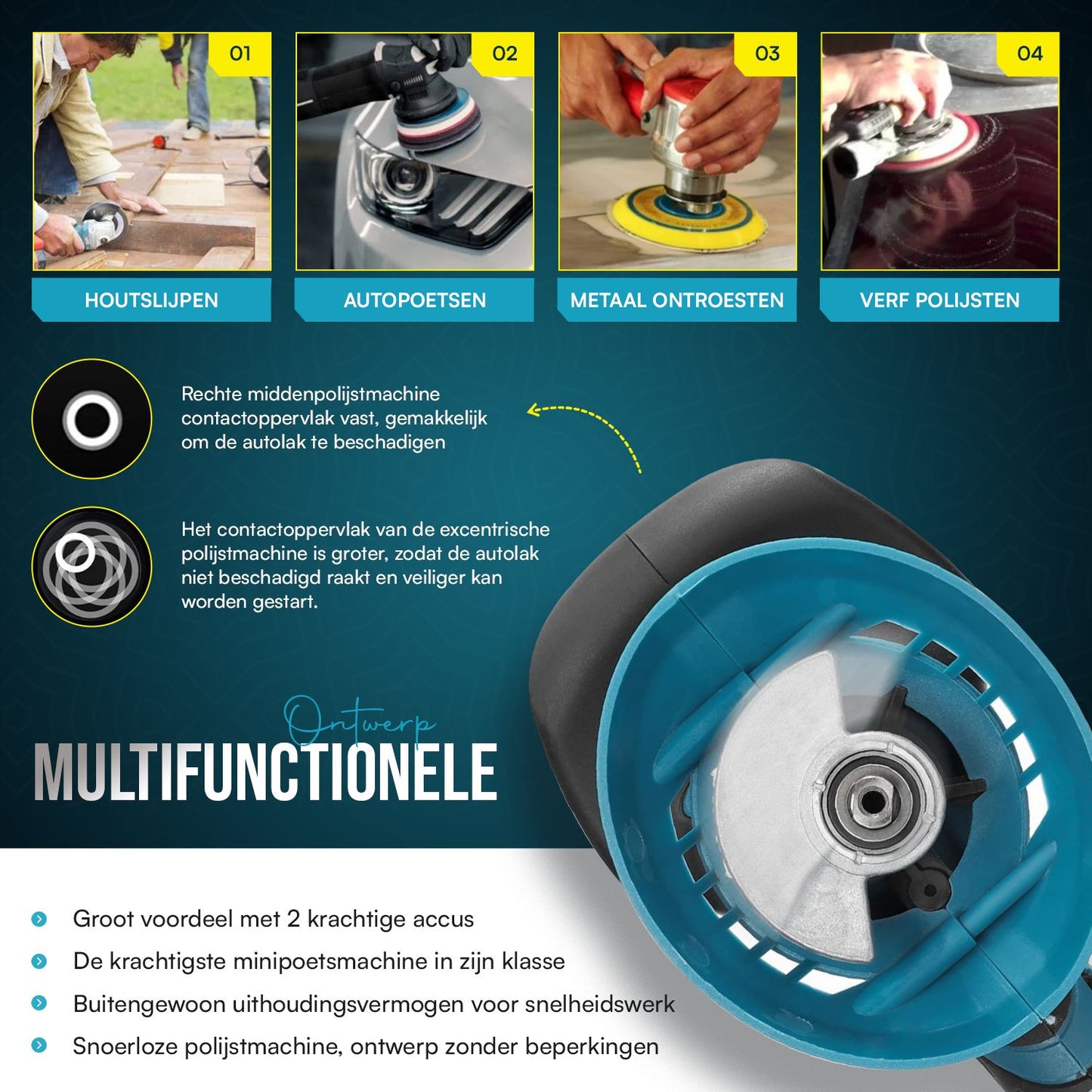 Polisseuse MAKR | 2 Batteries 21V + Kit d'accessoires complet