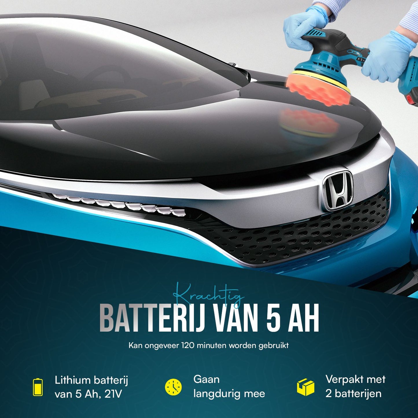 Polisseuse MAKR | 2 Batteries 21V + Kit d'accessoires complet