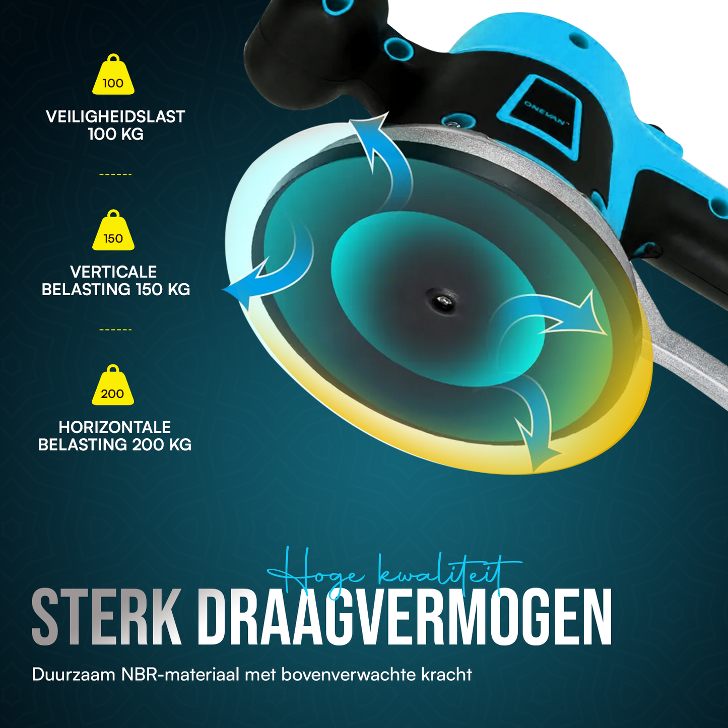 MAKR 200KG Tegeldrager Zuignap | Compatibel met 18V Makita Accu's