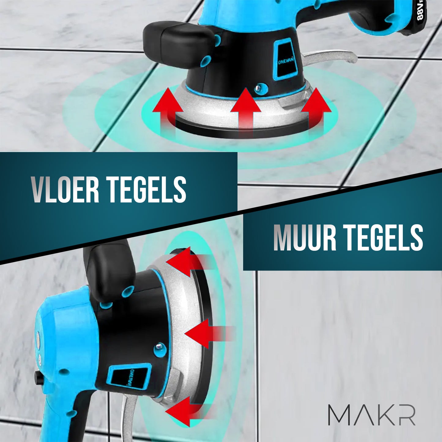 MAKR 200KG Tegeldrager Zuignap | Compatibel met 18V Makita Accu's