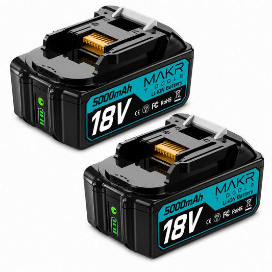 MAKR 18V 5.0Ah Accu voor Makita | LED-Display | Li-Ion Batterij | 2-Pack