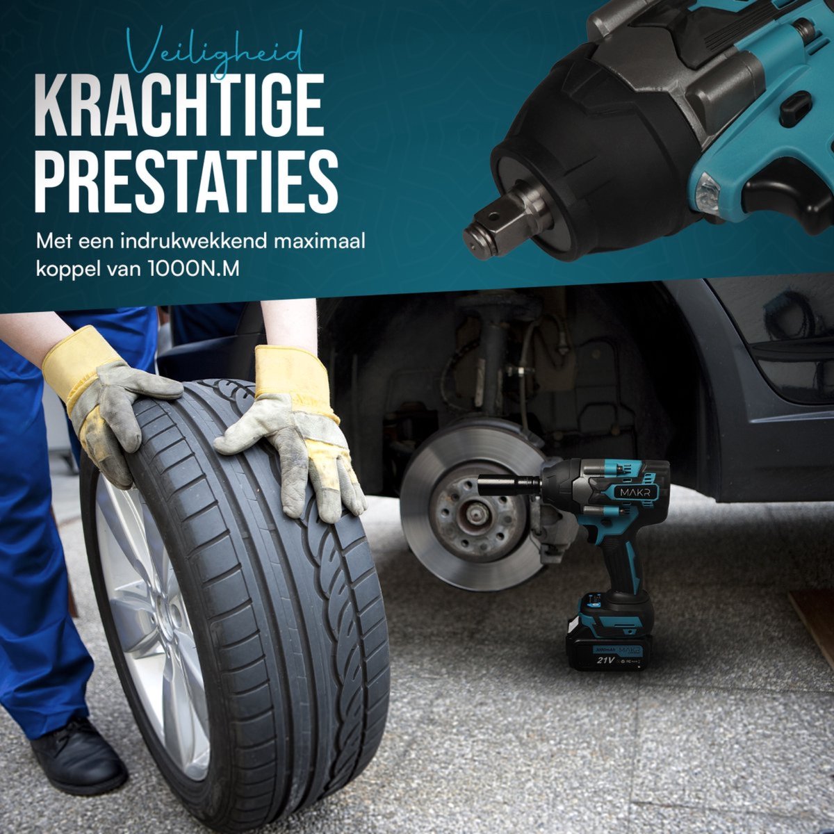 Losse Body - Slagmoersleutel 1000Nm - Makita 18V LXT Compatibel