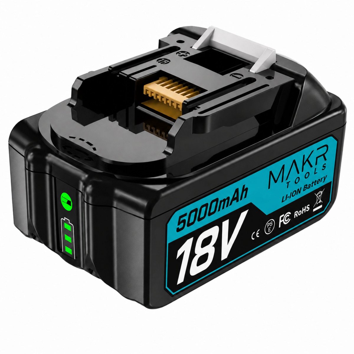 MAKR 18V 5.0Ah Accu voor Makita | LED-Display | Li-Ion Batterij | 2-Pack
