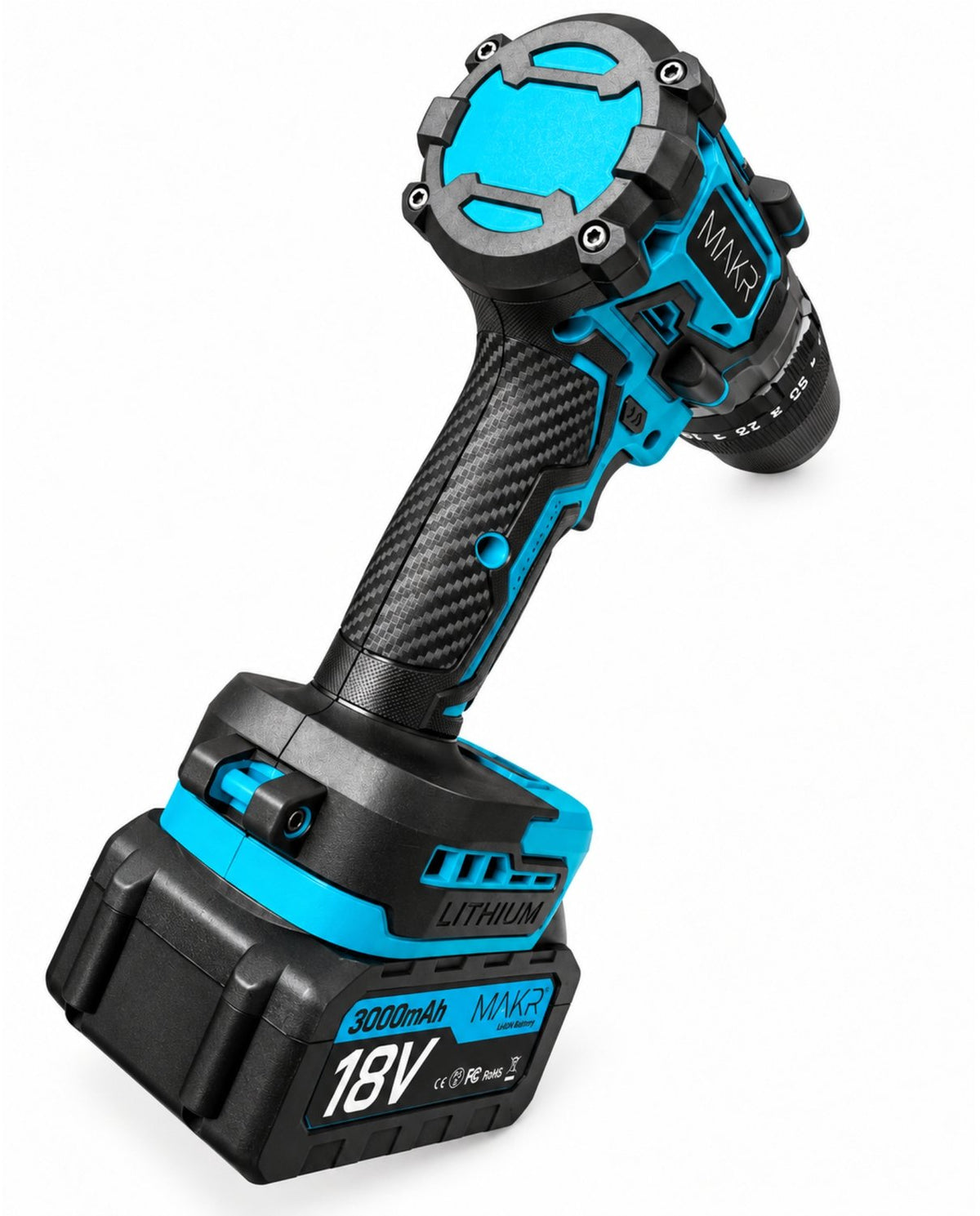 Professionele Accu Klopboor-/ Schroefmachine 18V Brushless – 2x 5.0Ah Accu + Oplader & Koffer – 25+3 Standen – Anti-Twist – Incl. Zijhandgreep