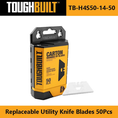 TOUGHBUILT TB-H4S50-14-50 Utility Blades 50 Pcs Carton Blades for Utility Knives Premium SmartTake Safety Replaceable Blades