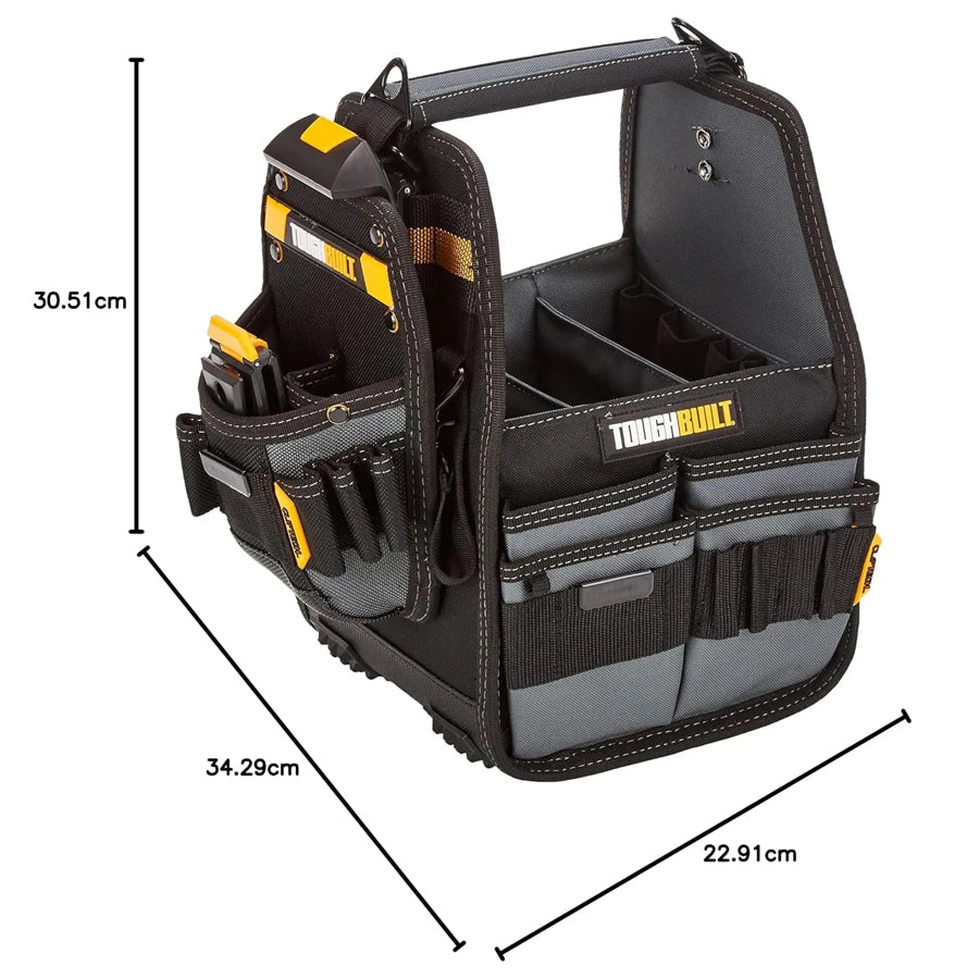 TOUGHBUILT 8" Tote & Universal Pouch with 31 Pockets and Loops Includes Tote Pouch and 2 ClipTech Hubs TB-CT-180-8