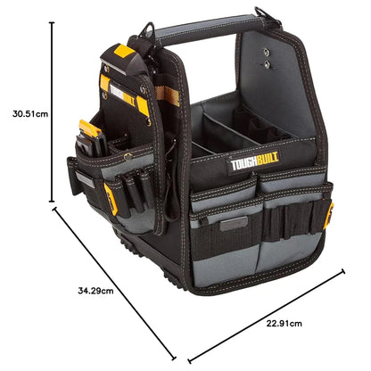 TOUGHBUILT 8" Tote & Universal Pouch with 31 Pockets and Loops Includes Tote Pouch and 2 ClipTech Hubs TB-CT-180-8