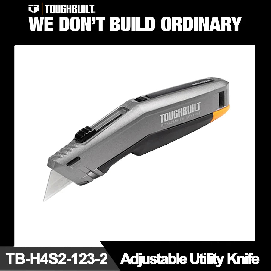 TOUGHBUILT Adjustable Utility Knife for Wallpaper Carpet Cutting Quick Change Blade Cutting Knives TB-H4S2-123-2