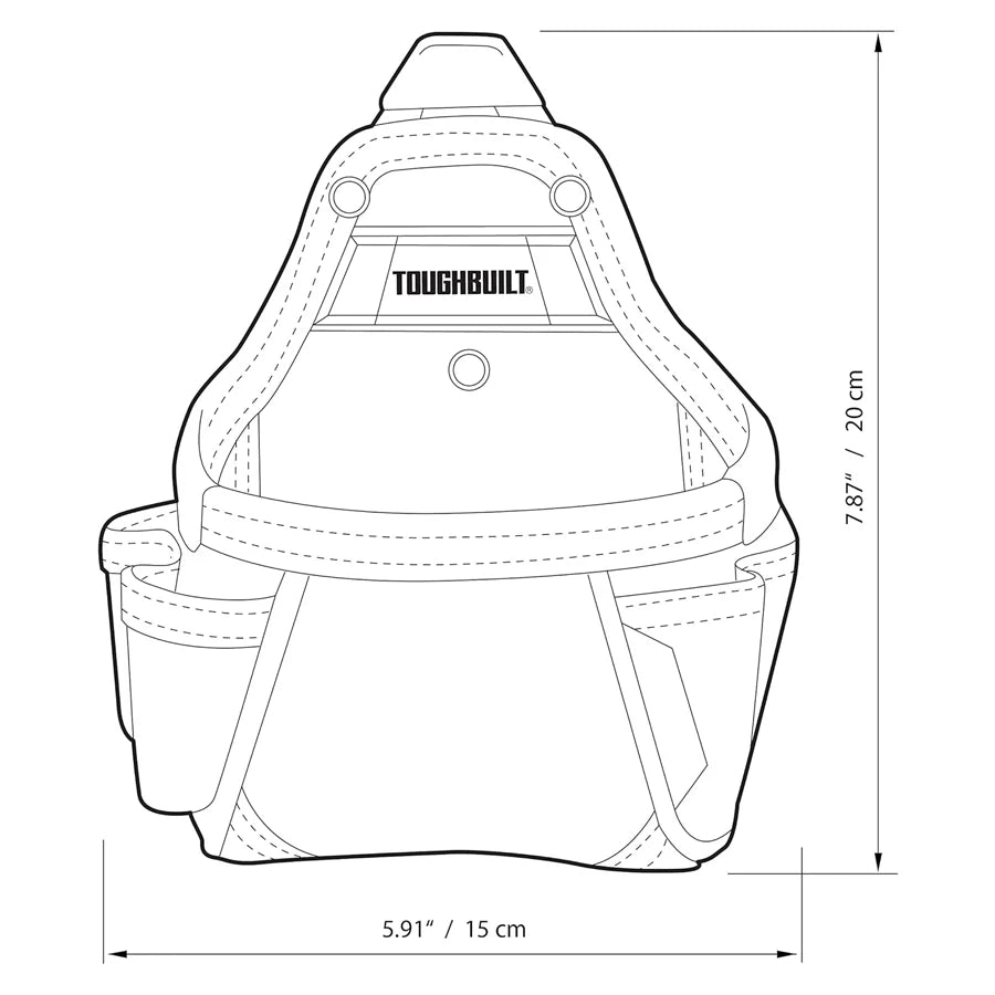 TOUGHBUILT Tape Measure/All Purpose Pouch with 5 Pockets and Loops Durable Tool Bag TB-CT-25