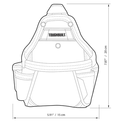 TOUGHBUILT Tape Measure/All Purpose Pouch with 5 Pockets and Loops Durable Tool Bag TB-CT-25