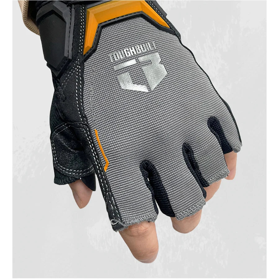 TOUGHBUILT Half Finger Work Gloves Microfiber Abrasion Resistant Suit for Outdoor Cycling,Mountain Climbing TB-G06-L