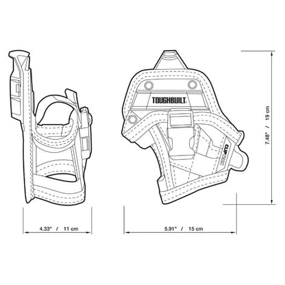 TOUGHBUILT Drill Holster (Small) with 5 Pockets and Loops for Electric Screwdriver Tool Belt TB-CT-20-S