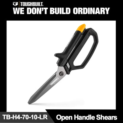 TOUGHBUILT Open Handle Shears with Micro-serrated 5'' Heavy Duty Cutting Scissors TB-H4-70-10-LR