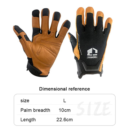 TOUGHBUILT Sheepskin Work Gloves Ranching, Forestry Genuine Leather Safety Work Gloves TB-G04-L/TB-G04-XL