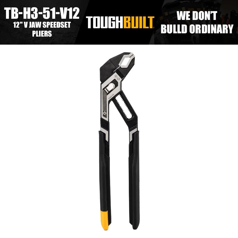 ToughBuilt TB-H3-51-V10/TB-H3-51-V12 10"/12" V Jaw SpeedSet Pliers Hand Tools Accessories