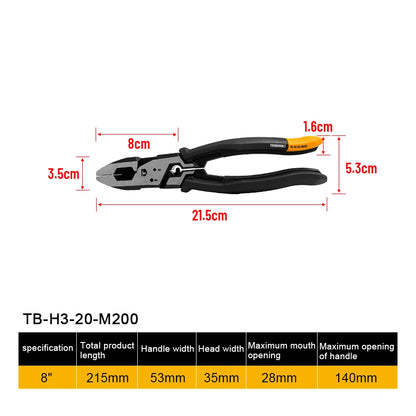 TOUGHBUILT 6" 8''Multifunction Pliers 1PCS with Cutting Edge Snip Nose Plier Labor Saving Hand Tools TB-H3-20-M200/TB-H3-21-06