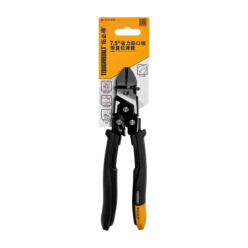 TOUGHBUILT 7'' Labor-saving Diagonal Pliers with Reset Spring Diagonal Cutter TB-H3-30-CP