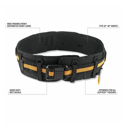 TOUGHBUILT Padded Belt with Heavy Duty Clip Buckle and Back Support Construction Work Belts TB-CT-40P