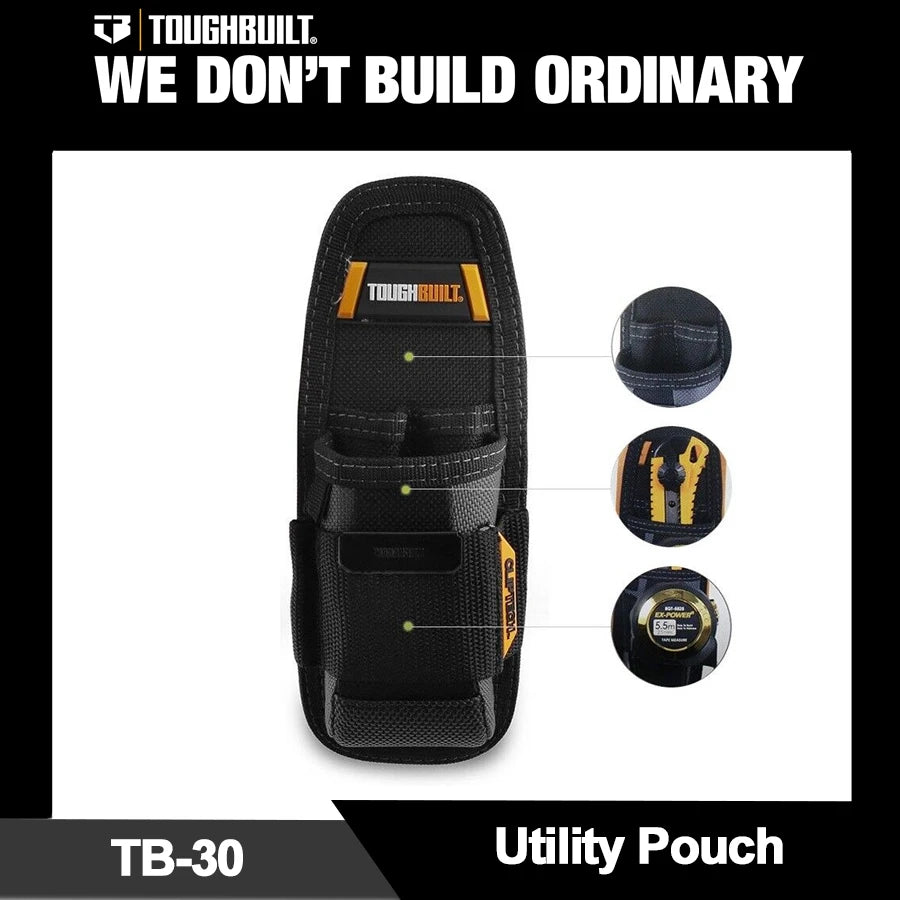 TOUGHBUILT Utility Pouch with 6 Pockets for Pocket Knife Small Tool Bags Tool Accessories TB-30