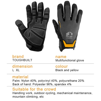 TOUGHBUILT Resistant Work Gloves Touchscreen Compatible for Material Handling Safety Work Gloves TB-G03-L/TB-G03-XL