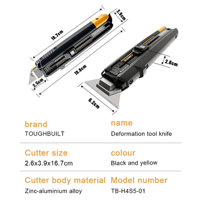 TOUGHBUILT Replace Blade Set 50PCS Blades with Utility Knife Multifunctional Scraper TB-H4S50-14-50+TB-H4S5-01