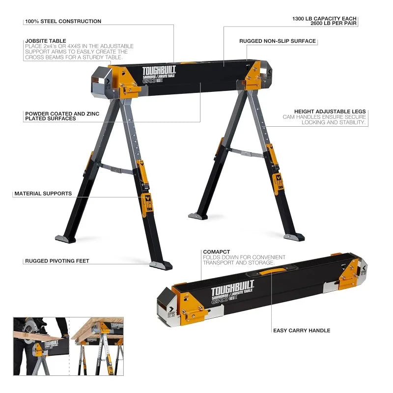 ToughBuilt TB-C700 C700 Sawhorse / Jobsite Table Tool Accessories