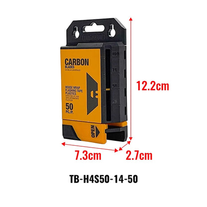 TOUGHBUILT 50 PCS Utility Blades for Utility Knives with Tool Case Safety Blade Carton Package TB-H4S50-14-50