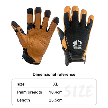 TOUGHBUILT Sheepskin Work Gloves Ranching, Forestry Genuine Leather Safety Work Gloves TB-G04-L/TB-G04-XL