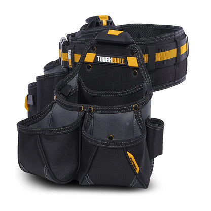 TOUGHBUILT 3 in 1 Tradesman Tool Belt Set (2 Tool Bag + 1 Belt) Woodworking Storage Work Pouch TB-CT-111-3P