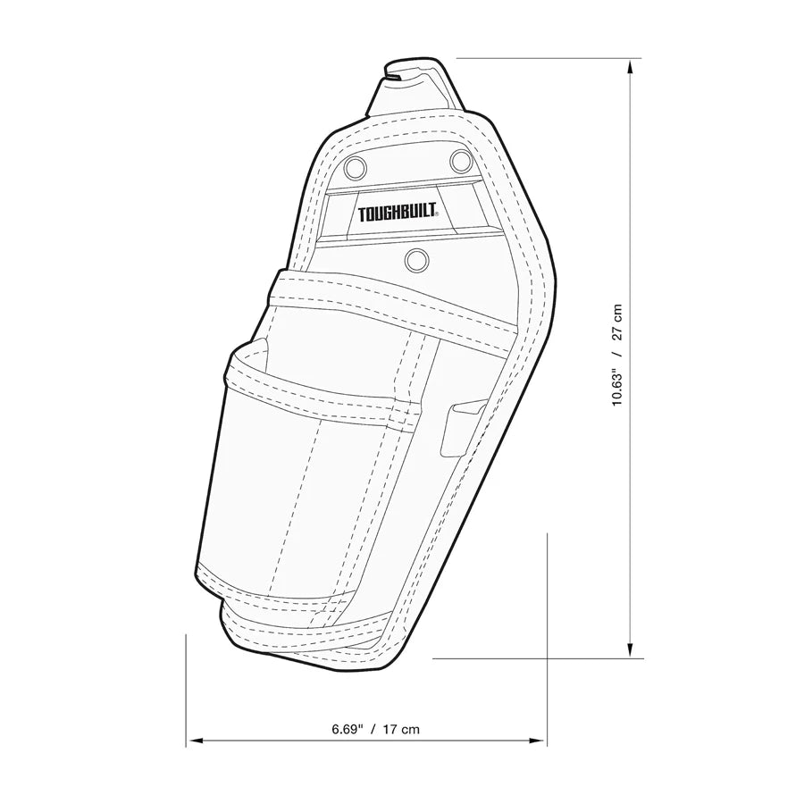 Hamer Holster Riem Tas met 2 Vakken en Lussen