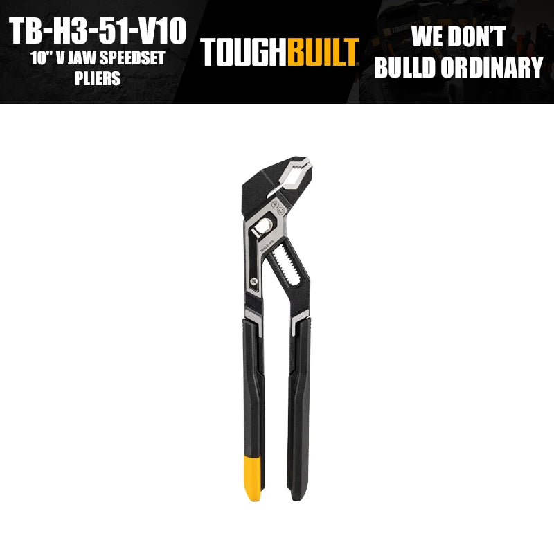 ToughBuilt TB-H3-51-V10/TB-H3-51-V12 10"/12" V Jaw SpeedSet Pliers Hand Tools Accessories