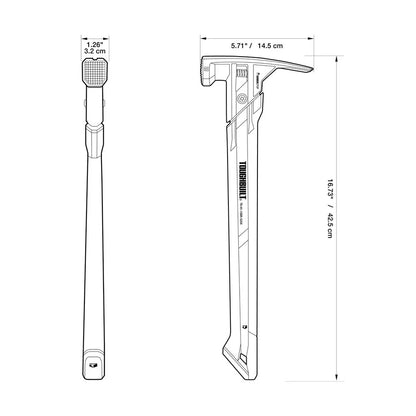 TOUGHBUILT Shock Absorbing Hammer 20 oz Length 42.5cm Magnetic Spring Shock Absorbing Nail Hammer TB-H1-1SBR-S20X