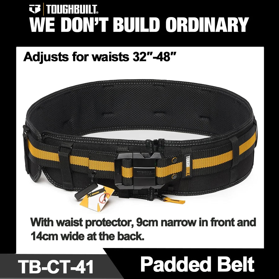 TOUGHBUILT Universal Work Belt and Clip Tech Hubs Multifunctional Padded Belt TB-CT-40P TB-CT-41/41B/41P TB-CT-42 TB-CT-150