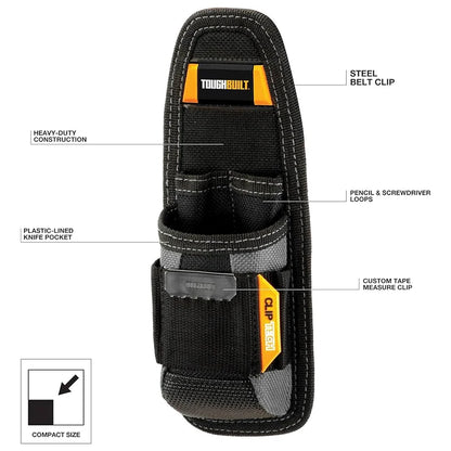 TOUGHBUILT Utility Pouch with 6 Pockets for Pocket Knife Small Tool Bags Tool Accessories TB-30