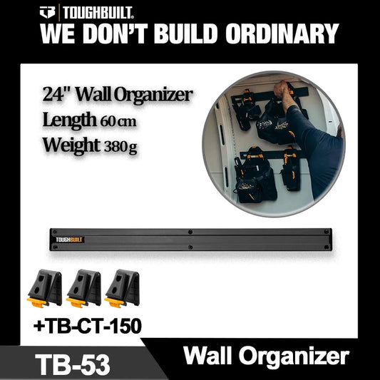 TOUGHBUILT Wall Organizer Length 60cm Wall Plate for Tool Bag Heavy Duty Storage Tools TB-53