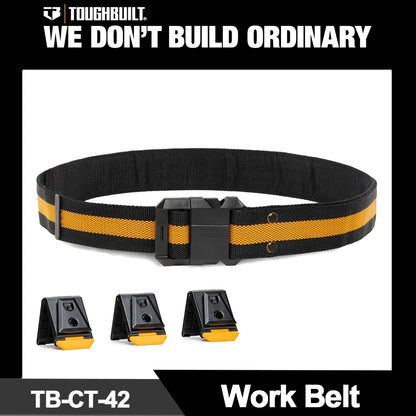 TOUGHBUILT Work Belt Adjustable for 32"-48" Waists Heavy Duty Outdoor Belt Tool Accessories TB-CT-42