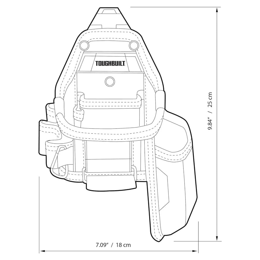 TOUGHBUILT Utility Knife Pouch with 7 Pockets and Loops Multifunctional Tool Bag TB-CT-25X